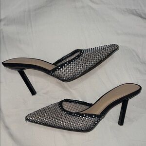 INC International Concepts Black Mesh Heels